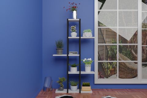 RUE 5 RAFLI ÇİÇEKLİK METAL SAKSI STANDI SAKSILIK, BEYAZ