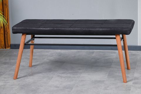 LAJMİX SİYAH MERMER AÇILIR MUTFAK MASA TAKIMI, 4 SANDALYE+PUF, SİYAH, 130X80