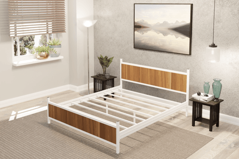 GM MODERN ÇİFT KİŞİLİK KARYOLA, BEYAZ CEVİZ, 140X190