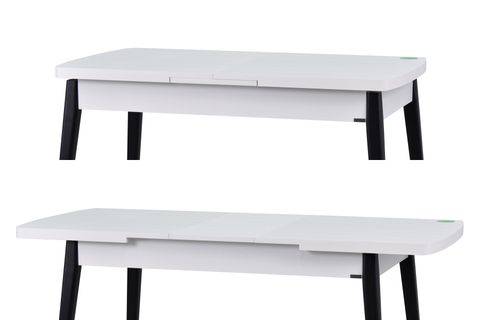 AVANOS AHŞAP AYAK AÇILIR KAPANIR MDF MUTFAK MASASI, 70X120+30 CM, BEYAZ SİYAH
