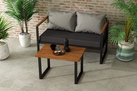 WOODESK NATURE İKİLİ BAHÇE TAKIMI, GRİ, CPT5506-130