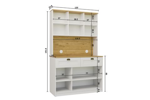 VİONNA KAHVE KÖŞESİ CAM KAPAKLI LED AYDINLATMALI, 120 CM
