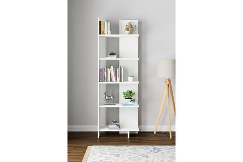 AURA ASİMETRİK KİTAPLIK, 5 RAFLI, BEYAZ