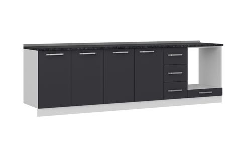 MİNAR 280 CM MUTFAK DOLABI BEYAZ ANTRASİT 280-A9-ALT MODÜL