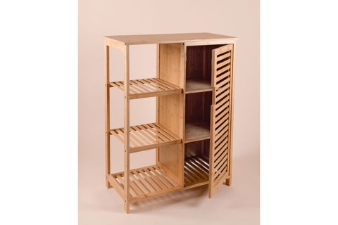 THE MİA BAMBU 4 KATLI KAPAKLI DOLAP RAF, 87X66X33 CM