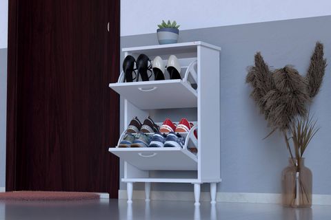 UMAY AYAKLI 52 CM 2 DÜŞER KAPAKLI AYAKKABILIK, BEYAZ