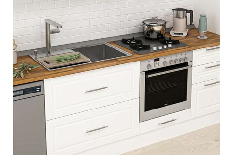 ALVİNKA 385X240 CM KLASİK MEBRAN MUTFAK DOLABI, MB E90S45S50 1 MEBRAN BEYAZ SUNTALAM