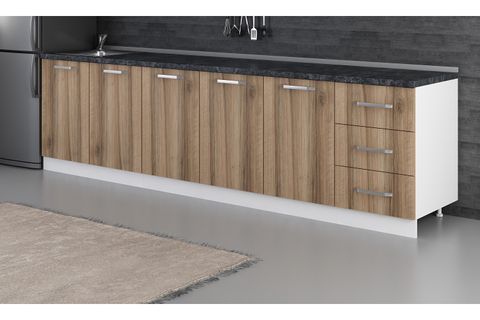 MİNAR 300 CM MUTFAK DOLABI BEYAZ DORE 300-D2-ALT MODÜL
