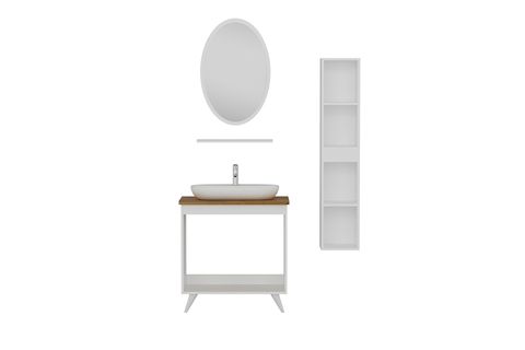 NİKA BANYO DOLABI AY2K80, BEYAZ ANTRASİT, 100 CM