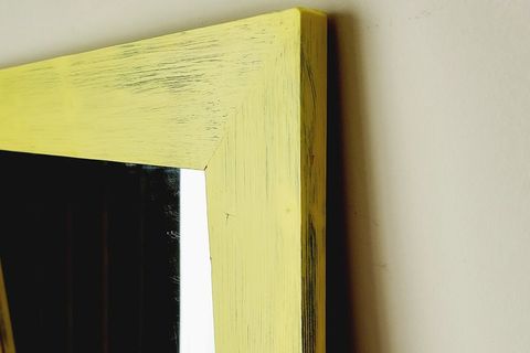 DFN WOOD DEKORATİF DUVAR AYNASI, SARI, 130X60