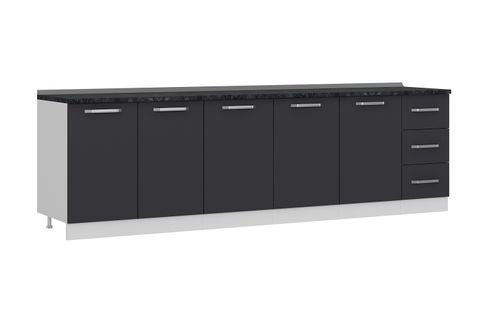 MİNAR 280 CM MUTFAK DOLABI BEYAZ ANTRASİT 280-A1-ALT MODÜL