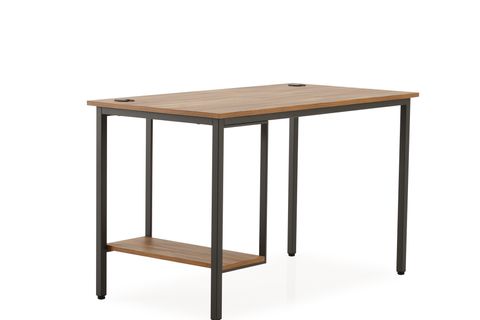 ARPELİA BİLGİSAYAR MASASI KASA RAFLI, KAHVERENGİ, 125 CM