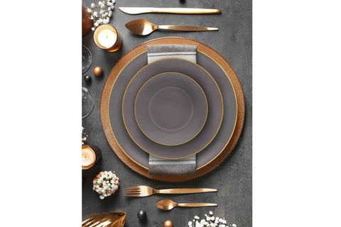 THE MİA BASİC YEMEK TABAĞI 6 LI SET GRİ - 20CM