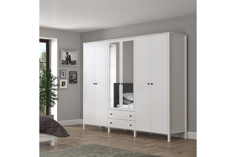 VENEZİA MİNİFİKS GARDIROP, WOOD BEYAZ, 6 KAPAKLI