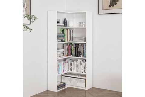 ADEL KÖŞE KİTAPLIK, BEYAZ, 4 RAFLI