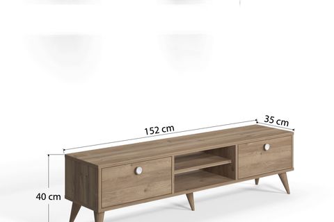 RUUM STORE BY DOĞTAŞ VEGA TV ÜNİTESİ İKİ KAPAKLI YÜKSEK AYAKLI MEŞE