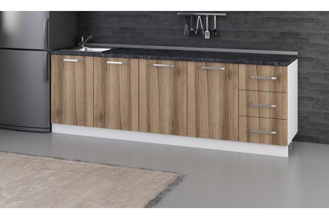 MİNAR 245 CM MUTFAK DOLABI BEYAZ DORE 245-D3-ALT MODÜL