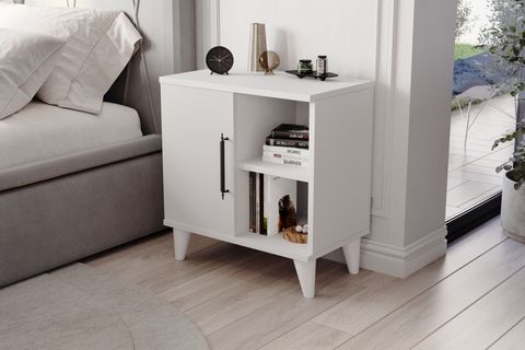 ROSE KOMODİN, MAT BEYAZ, 3 BÖLMELİ