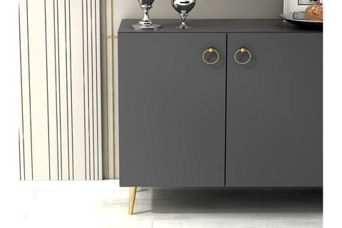 DROP KONSOL, 4 KAPAKLI 4 RAFLI, ANTRASİT-ALTIN