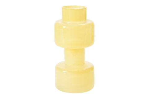 SARI CAM VAZO DEKORATİF ŞEFFAF ÇİÇEK VAZOSU, 15 CM