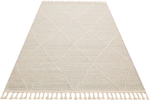 ELİT ELT 02 BEJ HAV TOZ VERMEZ ETNİK ÖRGÜ İNCE HALI KİLİM 80X300