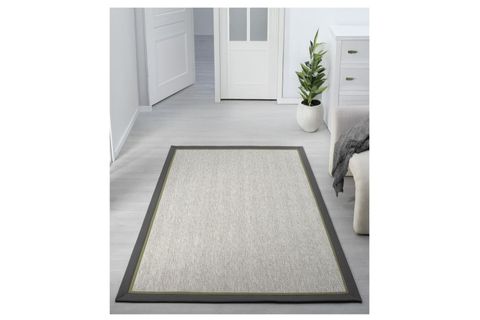 ÇİFT BORDÜRLÜ HASIR DOKULU SİSAL SALON MAKİNE HALISI, GRİ, 160X250, 665, YEŞİL SİYAH