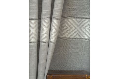 MASSARELLİ VRC DESEN KETEN SIK PİLE TÜL PERDE, GRİ, 150X260