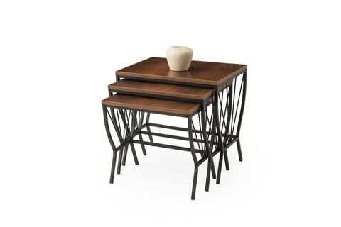 CENOVE ZİGON SEHPA, SİYAH, CEVİZ