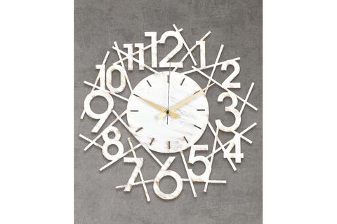 MUYİKA KARDE METAL BEYAZ ESKİTME DUVAR SAATİ 41X41 CM