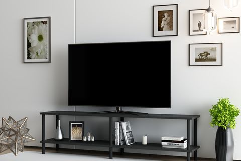 SOLE TV ÜNİTESİ, ANTRASİT, 150 CM, SİYAH AYAK