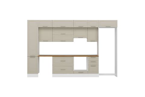 ALVİNKA 380X240 CM KLASİK MEBRAN MUTFAK DOLABI, MBB E90B45S45 1 MEBRAN KUMTAŞI SUNTALAM