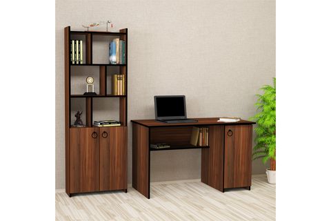 KALENDER DEKOR MATEO MAYRA BİLGİSAYAR VE ÇALIŞMA MASASI TAKIMI, CEVİZ, 120 CM, MTM05