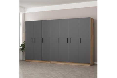 MİNAR KALE GARDIROP 12,  7 KAPAKLI,  ANTRASİT