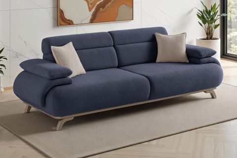 ALASKA SIRT MEKANIZMALI KASALI ÜÇLÜ KOLTUK, MAVİ