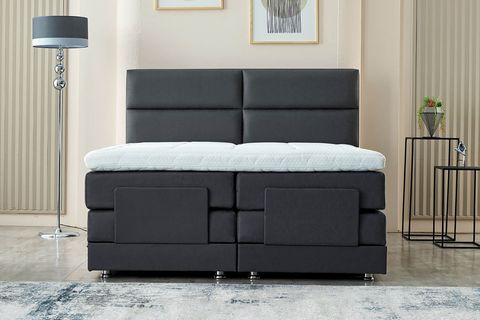 NİVO KUMANDALI BAZA BAŞLIK YATAK SETİ, ANTRASİT, 90X200