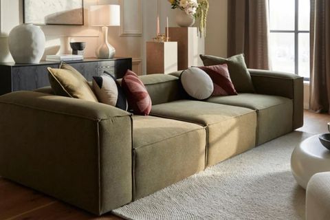 LENA ÜÇLÜ KETEN KOLTUK, YEŞİL