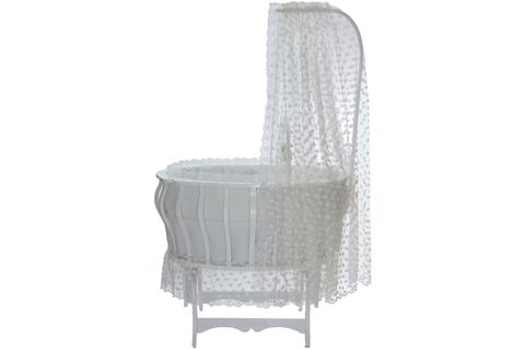 HÜNKAR SALLANIR PUANTİYELİ SEPET BEŞİK, BEYAZ, 60X100