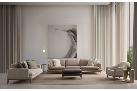 VERA PANDORA DÖRTLÜ KOLTUK TAKIMI, PUFLU, KUMAŞ DEĞİŞİMLİ