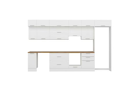 ALVİNKA 390X240 CM KLASİK MEBRAN MUTFAK DOLABI, MB E90S40S60 1 MEBRAN BEYAZ SUNTALAM