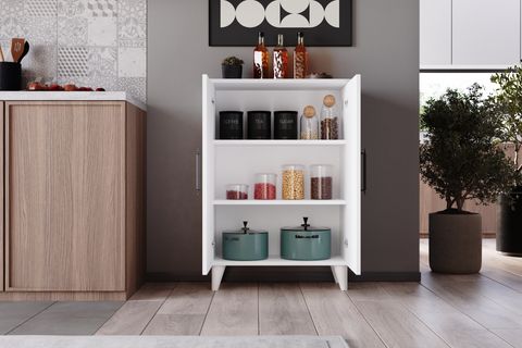 SARE ÇOK AMAÇLI DOLAP, MAT BEYAZ, 3 RAFLI