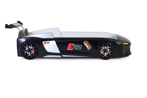 AUDİ IŞIKLI ARABALI YATAK, SİYAH, V12