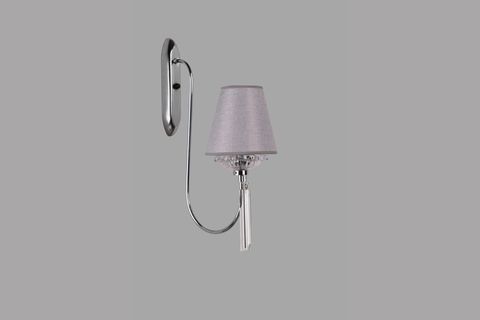 KONTES APLİK, KROM HASIR GRİ ABAJURLU