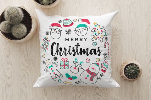 MERRY CHRİSTMAS DEKORATİF KIRLENT KILIFI,2 43X43 CM