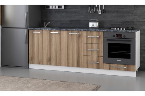 MİNAR 220 CM MUTFAK DOLABI BEYAZ DORE 220-D4-ALT MODÜL