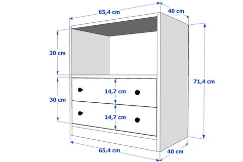 YUSUF KOMODİN, 2 GENİŞ ÇEKMECELİ, KMD-1042-Ç