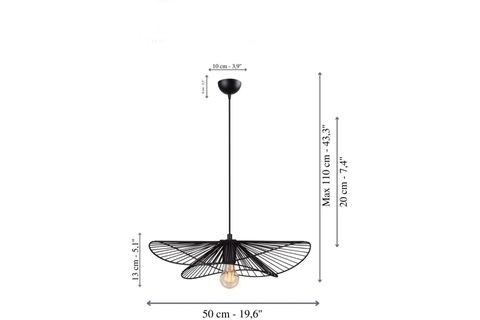 MİMARİ TASARIM KAFES AVİZE, SİYAH, 50 CM