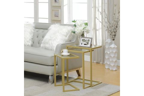 BRUC GOLD METAL ÜÇLÜ ZİGON SEHPA