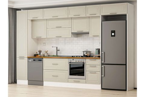 ALVİNKA 380X240 CM KLASİK MEBRAN MUTFAK DOLABI, MBB E90B45S45 1 MEBRAN KUMTAŞI MDF
