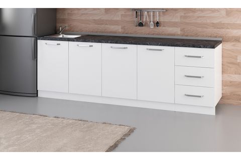 MİNAR 250 CM MUTFAK DOLABI BEYAZ 250-B2-ALT MODÜL