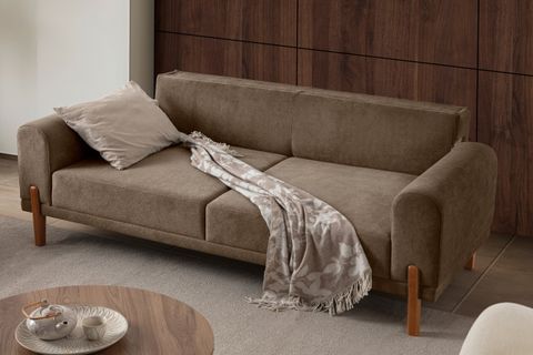 HAMBURG PLUS SIRT MEKANİZMALI ÜÇLÜ KOLTUK, KAHVERENGİ